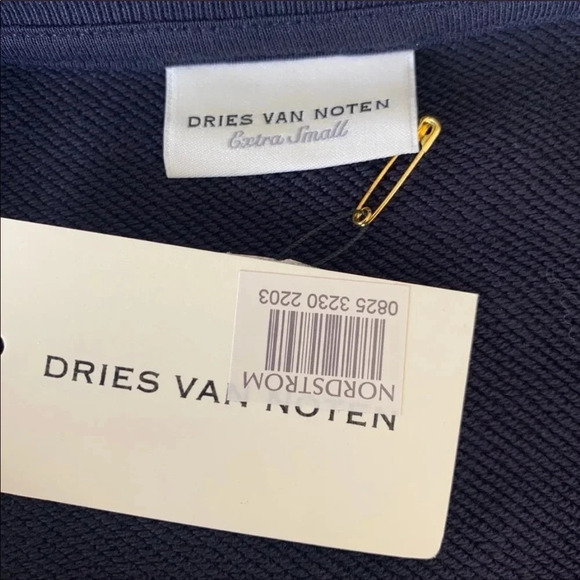 New Dries Van Noten Harine Cotton Sweatshirt Dress Blue NWT Designer Women’s XS - Picture 8 of 9